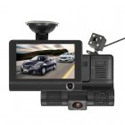 DVR-04 Automašīnas Videoreģistrators Priekšējā un Aizmugurējā Kamera , Melna | Car Dash Camera Video Registrator Full HD