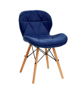 Scandināvu stila ēdamistabas pusdienu krēsls 4Rico QS-186, Tumši zils samts | Scandinavian Style Dining Room Chair