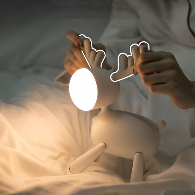 L17 Nakts Bērnu LED Gaismas Lampa, Briedis | Silicone Kid Night LED Light Lamp with 3 Modes