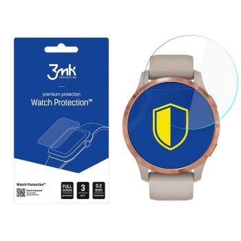 Garmin Venu Aizsargplēve uz Visu Ekrānu, 3 gab. | 3MK ARC+ Protective Film Rounded Fullscreen Watch Protector