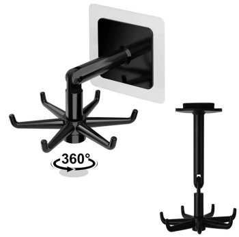 Grozāms Virtuves Pakaramais ar 6 Āķiem, Melns | Kitchen Swivel Hanger