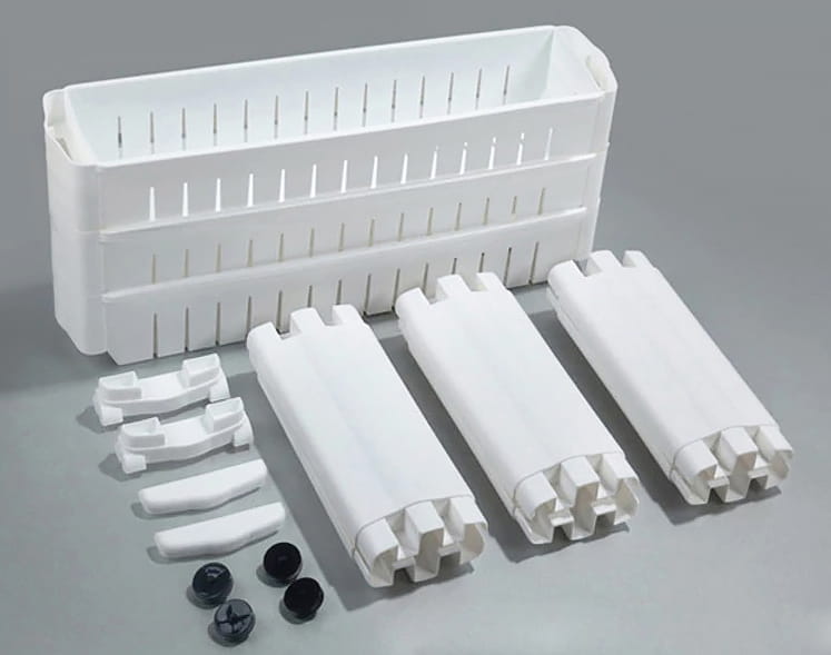 Šaurs mobilais plaukts uz ritentiņiem, balts (1)