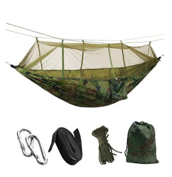 Šūpuļtīkls ar Moskītu Tīklu Dārzam Tūrismam Kempingam - 260x140сm, Kamuflāža | Hammock with Mosquito Net