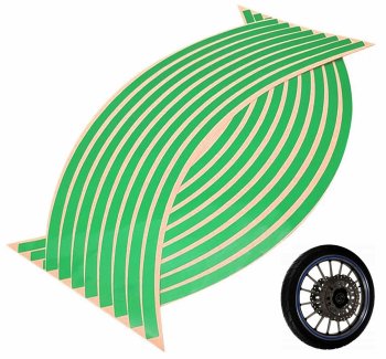Atstarojošās uzlīmes riteņiem zaļas | Reflective stickers for wheels green