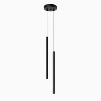 LED piekaramā lampa modernā dizainā ar 2 gaismekļiem, melna