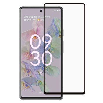 5D Aizsargstikls Google Pixel 6a, Melns Pilna Pārklājuma (Tempered Glass)