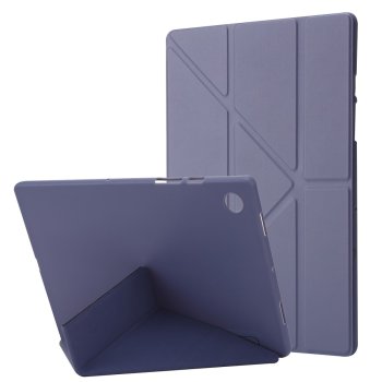 Samsung Galaxy Tab A8 10.5 (2021) (2022) (SM-X200/X205) V-fold Stand Silicone Book Case Cover, Purple | Vāks Maks Apvalks Pārvalks Grāmatiņa