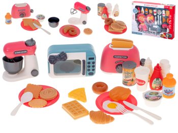 Bērnu rotaļu virtuves komplekts sadzīves tehnika + aksesuāri, 24 gb. l Children's Play Kitchen Set of Household Appliances