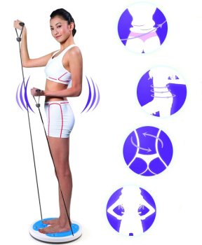 Rotējošais Veselības Disks Twisters Slaidam Viduklim ar Gumijas Espanderiem Trenažieris ar Pēdu Masāžu | Rotary Twister Disc with Expanders
