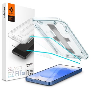Samsung Galaxy S24+ Plus (SM-S926) Spigen Glas.tr ”ez Fit” Tempered Glass 2-Pack | Ekrāna Aizsargstikls 2 gab.