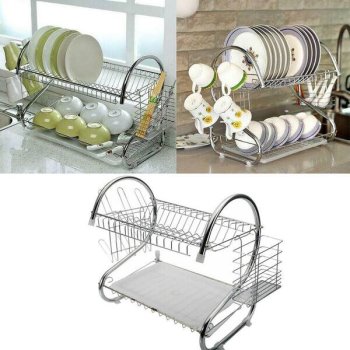 Divstāvīgs Dubultais Metāla Trauku Žāvētājs | Double Metal Dish Dryer