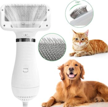 Matu fēns-ķemme mājdzīvnieku kopšanai, masāžas suka suņiem un kaķiem, 2in1 | Pet Grooming Hair Dryer-Comb