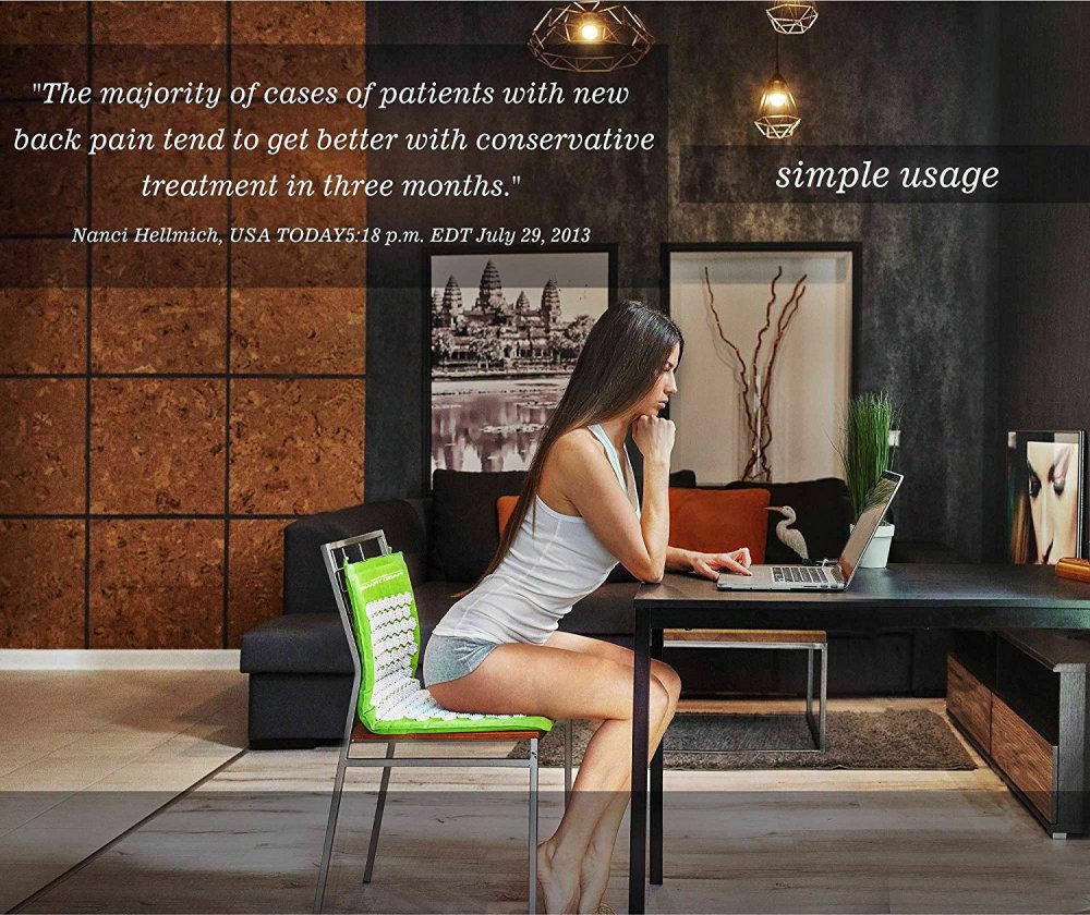 Akupresūras akupunktūras paklājs masāžas adatu paklājiņš 65x40cm, Kuzņecova aplikators, zils | Acupressure... (3)