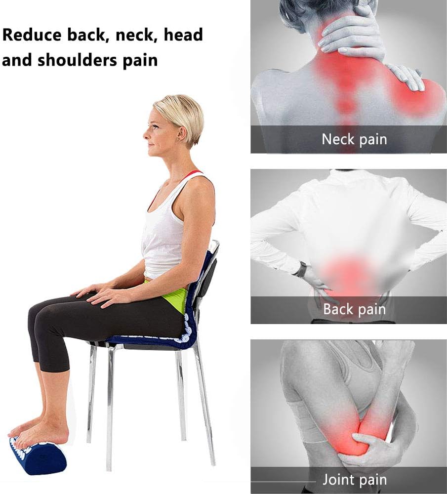 Akupresūras akupunktūras paklājs masāžas adatu paklājiņš 65x40cm, Kuzņecova aplikators, zils | Acupressure... (0)