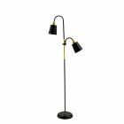 Stāvlampa loft stilā 2xE27 195 cm, regulējama, melna