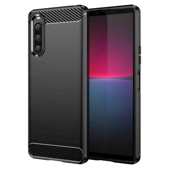 Sony Xperia 10 V Carbon Flexible Cover TPU Case, Black | Telefona Maciņš Vāciņš Apvalks Bampers