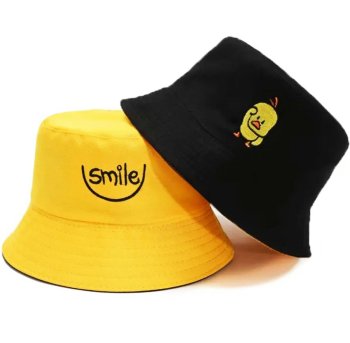 Divpusēja vasaras panama aizsardzībai pret sauli, dzeltena un melna