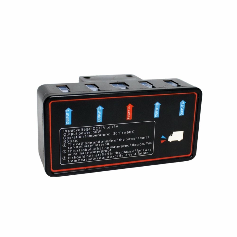 LED stroboskopa lampas komplekts 4 gab. 12V 10 režīmi ar pulti, oranžs (2)