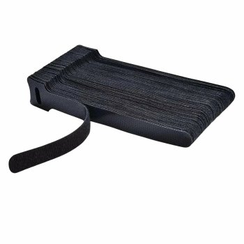 Daudzkārt lietojami kabeļu savilcēji ar līplenti 50 gab 25 cm organizators, melns