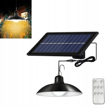 Āra Apgaismojums Dārza Nakts LED Lampa Lustra ar Saules Paneli (Bateriju) un Tālvadības Pulti | Outdoor Garden Light Solar Night Lamp