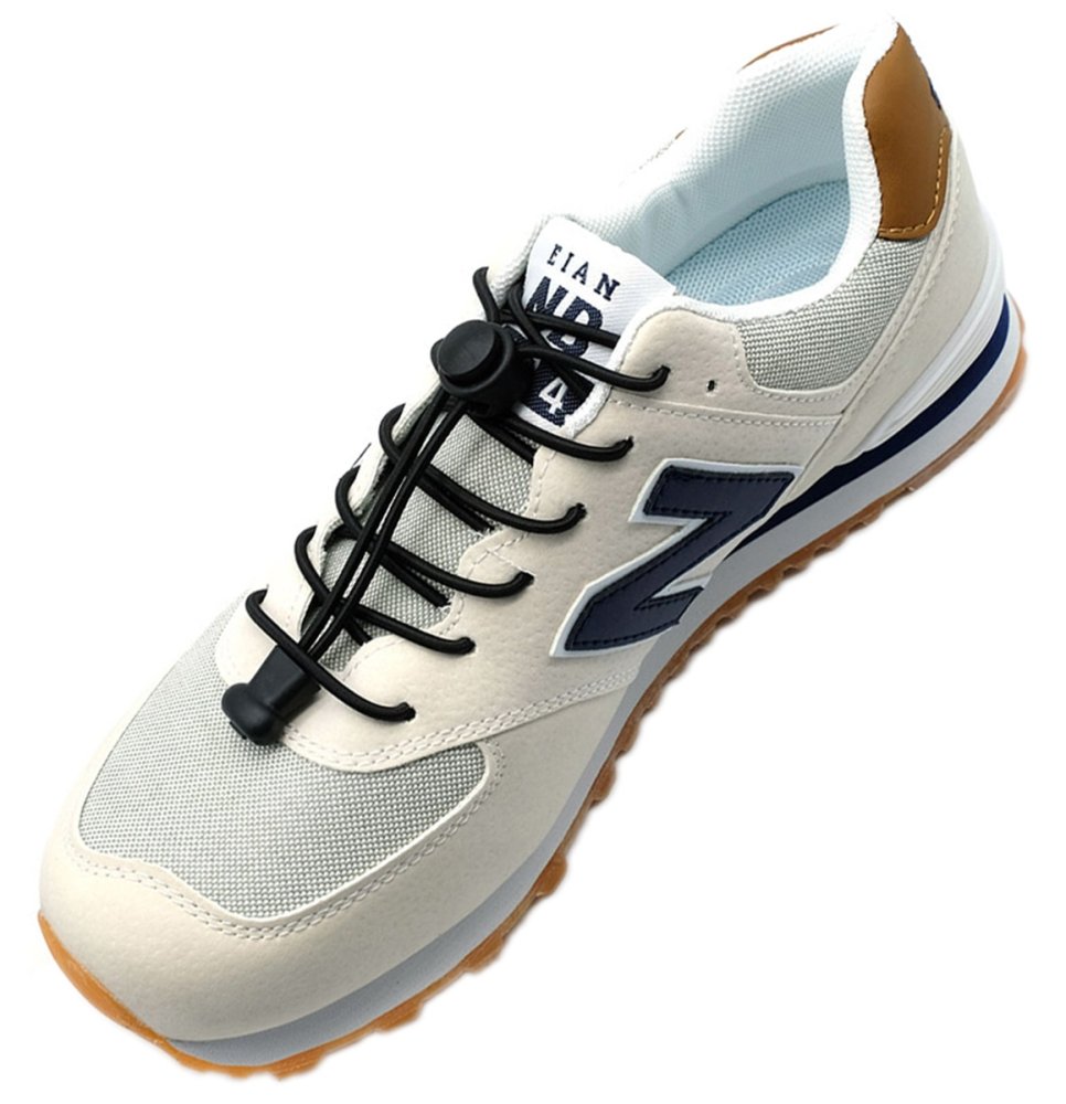 Elastīgās kurpju šņores bez siešanas 100 cm, melnas (1)