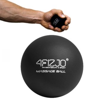 4FIZJO Cieta Masāžas Lakrosa Bumbiņa Jogas Fitnesa Terapijas Bumba - 6.25cm, Melna | Trigger Point Massage Lacrosse Roller Ball