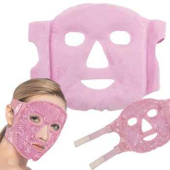 Atvēsinoša Gēla Sejas Maska Relaksējoša Sejas Komprese, Rozā | Cooling Gel Face Mask