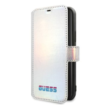 Apple iPhone 11 Pro 5.8'' Guess Iridescent Bookcase Cover (GUFLBKN58BLD), Silver | Telefona Maciņš Vāks Apvalks...