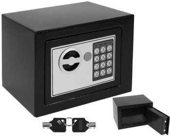 Elektroniskais Mēbeļu Seifs Mājām Ofisam ar Ciparu Kodu un Atslēgu l Electronic Safe with Digital Code and Key