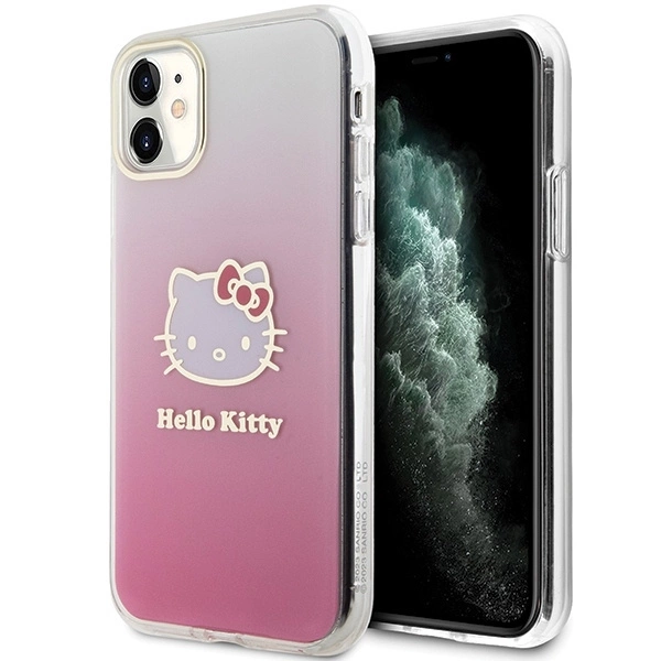Apple iPhone 11 6.1'' Hello Kitty IML Gradient Electrop Kitty Head Cover Case, Pink | Telefona Maciņš Vāciņš...