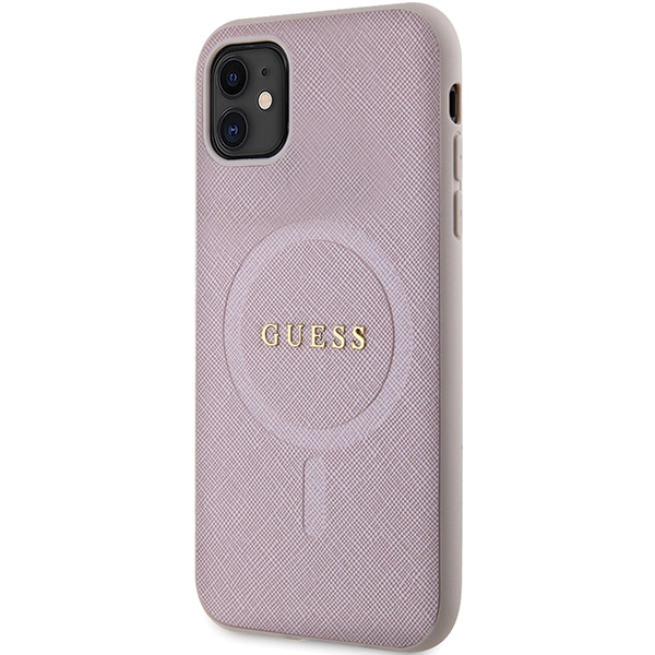 Guess GUHMN61PSAHMCP korpuss priekš iPhone 11 / Xr - rozā Saffiano MagSafe | case for pink (0)