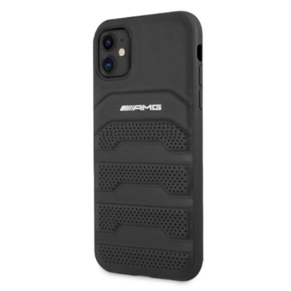 Apple iPhone 11 6.1'' AMG Leather Debossed Lines Case Cover (AMHCN61GSEBK), Black | Telefona Maciņš Vāks Apvalks... (0)