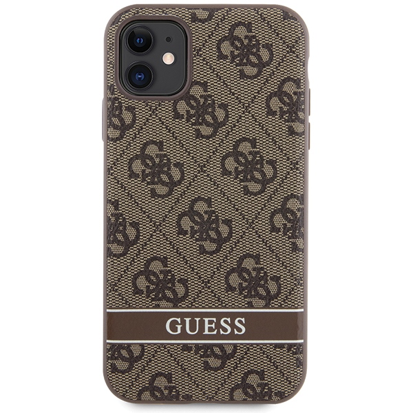 Apple iPhone 11 6.1'' Guess 4G Stripe Case Cover (GUHCN61P4SNW), Brown | Telefona Maciņš Vāks Apvalks Bampers (1)