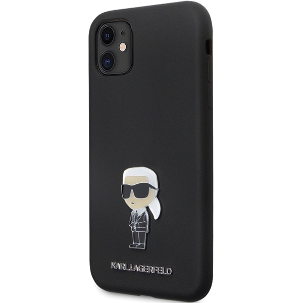 Apple iPhone 11 6.1" Karl Lagerfeld Silicone Ikonik Metal Pin Case Cover (KLHCN61SMHKNPK), Black | Telefona Maciņš... (0)