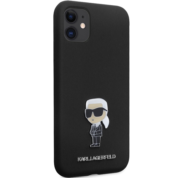 Apple iPhone 11 6.1" Karl Lagerfeld Silicone Ikonik Metal Pin Case Cover (KLHCN61SMHKNPK), Black | Telefona Maciņš... (2)