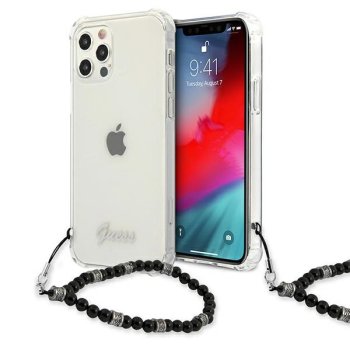 Apple iPhone 12 / 12 Pro 6.1'' Guess Black Pearl Case Cover (GUHCP12MKPSBK), Transparent | Telefona Maciņš Vāks...
