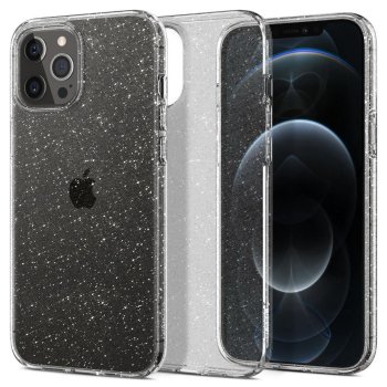 Apple iPhone 12 / 12 Pro 6.1" Spigen Liquid Glitter Crystal TPU Case Cover, Transparent | Telefona Maciņš Vāks...