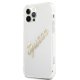 Apple iPhone 12 / 12 Pro 6.1\'\' Guess Vintage Script Gold Case Cover (GUHCP12MKTRSVGO), Transparent | Telefona...