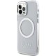 Guess iPhone 12 / 12 Pro vāciņš Metal Outline MagSafe, sudraba