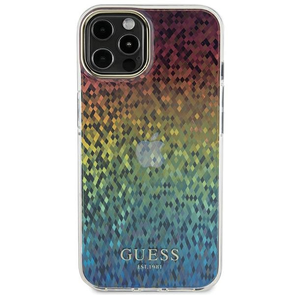 Guess IML Faceted Mirror Disco Iridescent apvalks iPhone 12/12 Pro - daudzkrāsains | case for multicolor (1)