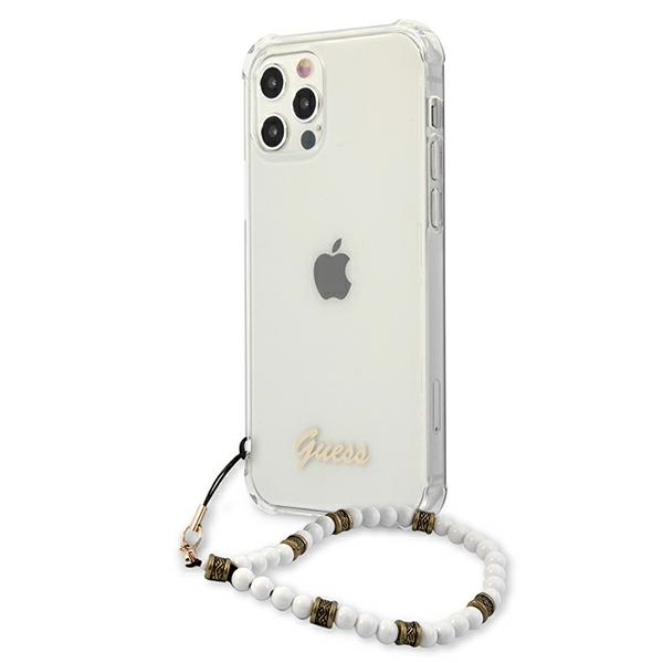 Apple iPhone 12 / 12 Pro 6.1'' Guess White Pearl Case Cover (GUHCP12MKPSWH), Transparent | Telefona Maciņš Vāks... (0)