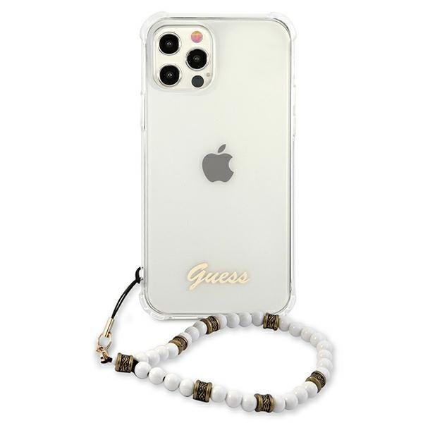 Apple iPhone 12 / 12 Pro 6.1'' Guess White Pearl Case Cover (GUHCP12MKPSWH), Transparent | Telefona Maciņš Vāks... (1)