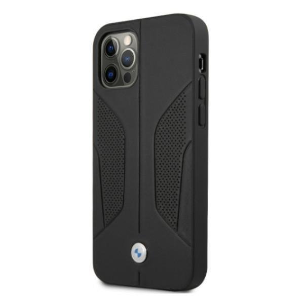 Apple iPhone 12 / 12 Pro 6,1" BMW Leather Perforate Sides Case Cover (BMHCP12MRSCSK), Black | Telefona Maciņš Vāks... (0)
