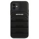 Apple iPhone 12 mini 5.4\'\' AMG Leather Debossed Lines Case Cover (AMHCP12SGSEBK), Black | Telefona Maciņš Vāks...