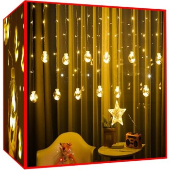 Ziemassvētku Virtene Dārza Dekorācijas Apgaismojums 108 LED Lampiņas Spuldzes IP44, Silti Baltas | Christmas Lights Garden Illumination