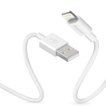 Dudao USB / Apple Iphone Lightning Data Charging Cable, 3A 1m, White | Ātrās Uzlādes Lādētājvads Datu Pārraides Kabelis