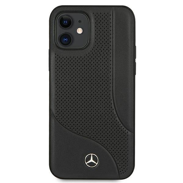 Mercedes MEHCP12SCDOBK iPhone 12 mini 5,4" black hardcase Leather Perforated Area (1)