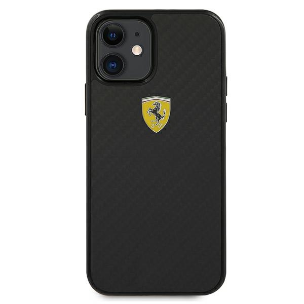 Ferrari FERCAHCP12SBK iPhone 12 mini 5.4" black/black hardcase On Track Real Carbon (1)