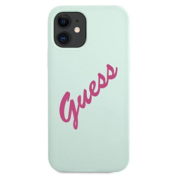 Apple iPhone 12 mini 5.4'' Guess Silicone Vintage Case Cover (GUHCP12SLSVSBF), Blue Fuschia | Telefona Maciņš Vāks... (1)