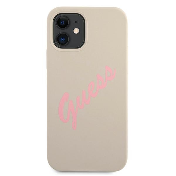 Apple iPhone 12 mini 5.4'' Guess Silicone Vintage Case Cover (GUHCP12SLSVSGP), Gray Pink | Telefona Maciņš Vāks... (1)